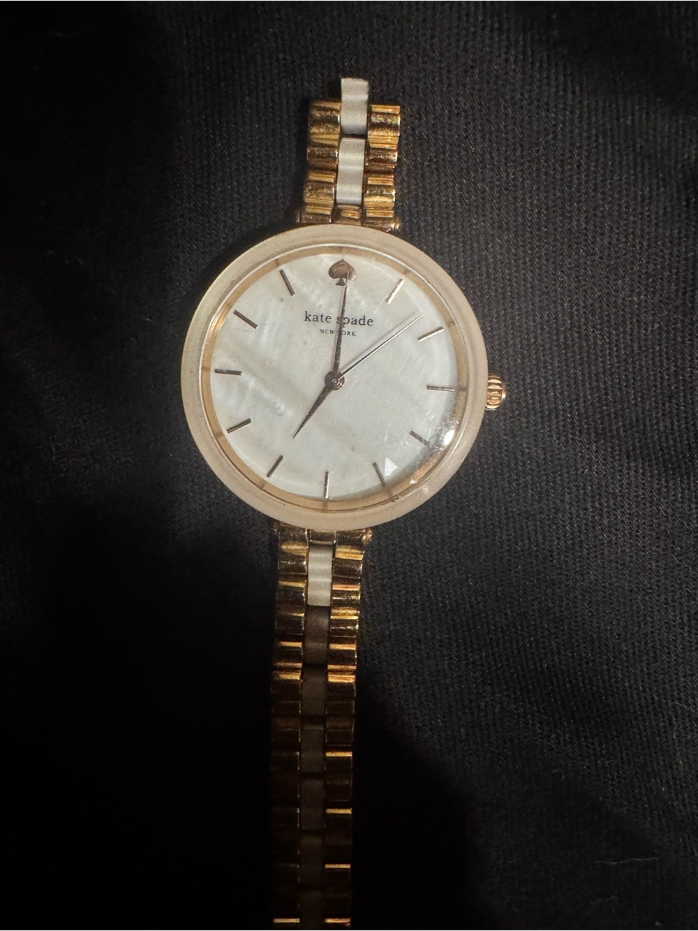 kate spade Gold and White Ladies Bracelet Watch